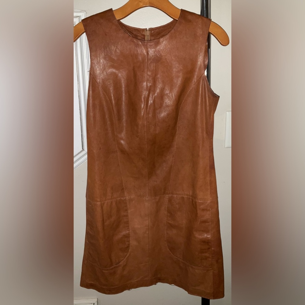 Vince Chestnut Leather Garment